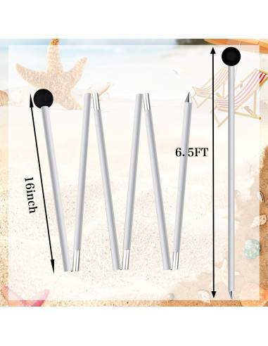 Postes de Carpa de Aluminio BOTINDO 1.98m para Playa (2)