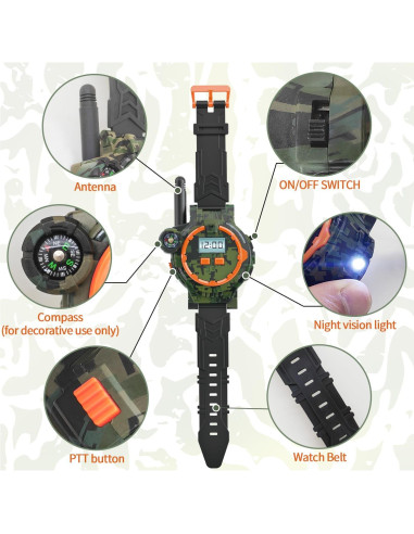 Walkie Talkie Recargable para Niños Gantan Camo 100-150m