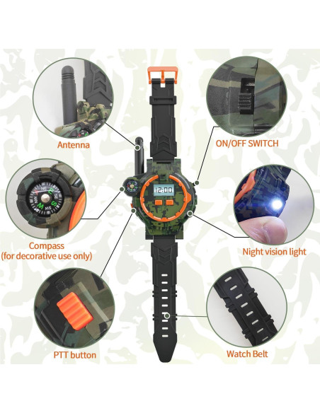Walkie Talkie Recargable para Niños Gantan Camo 100-150m