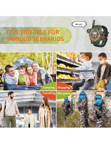 Walkie Talkie Recargable para Niños Gantan Camo 100-150m