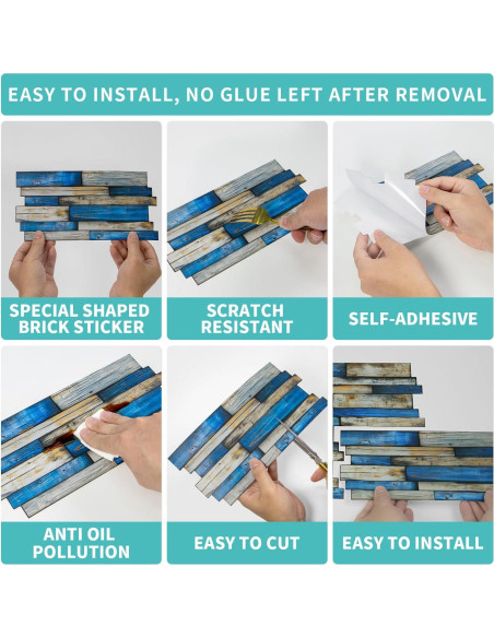 Azulejos autoadhesivos de vinilo Neonwink 25 piezas 24.6x12 cm Azulejos autoadhesivos de vinilo Neonwink 25 piezas 24.6x12 cm