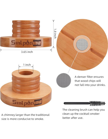 Kit de Ahumador de Cócteles Smlpuame con 4 Sabores de Madera