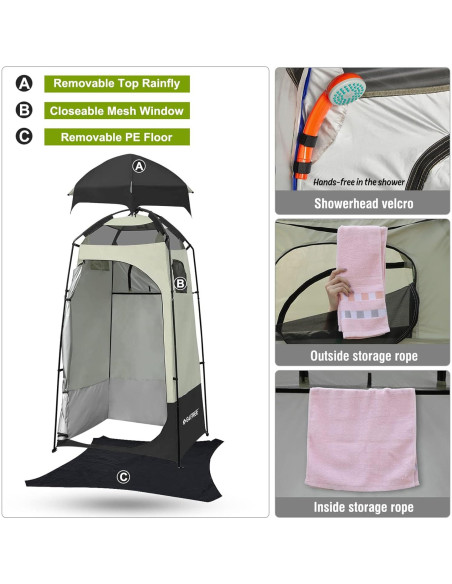Carpa de Ducha Portátil G4Free 120x120x220 cm Impermeable