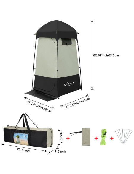 Carpa de Ducha Portátil G4Free 120x120x220 cm Impermeable