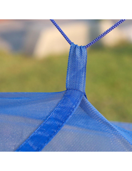 Hamaca de Camping Happy Camper Individual Azul con Cubierta de Lluvia