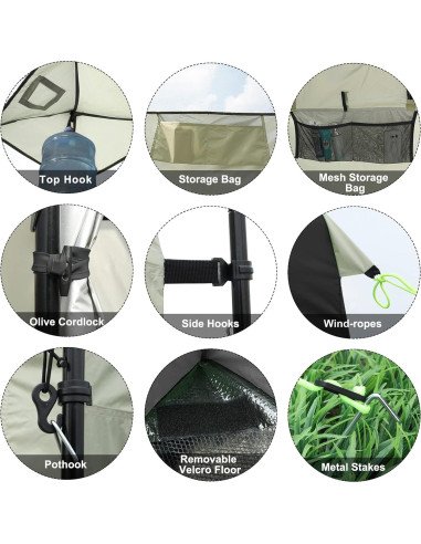 Carpa de Ducha Portátil G4Free 120x120x220 cm Impermeable