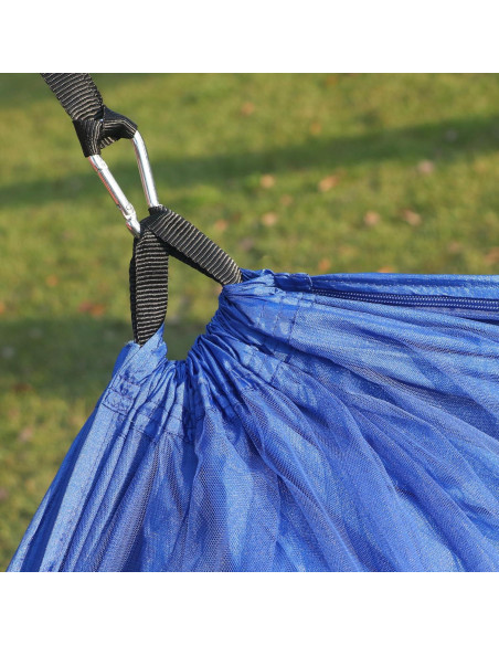 Hamaca de Camping Happy Camper Individual Azul con Cubierta de Lluvia