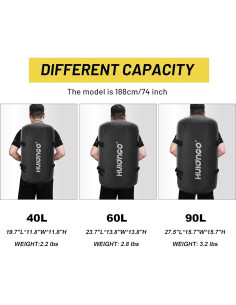 Bolsa de viaje impermeable 40L negra para hombres - Duffel grande 2