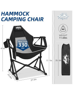 Silla de Hamaca Plegable Fragess con Respaldo Ajustable 150kg 2