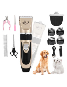 Kit Afeitadora para Perros Aovdy Oro - Tijeras y Cuchilla