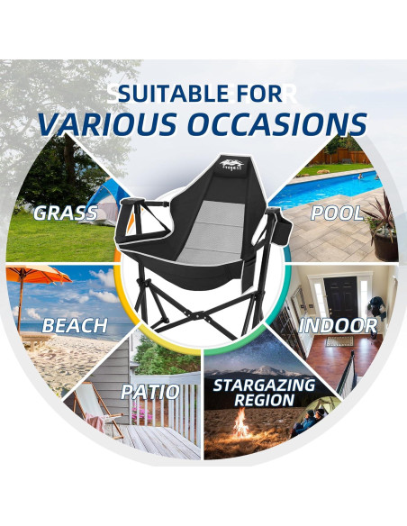 Silla de Hamaca Plegable Fragess con Respaldo Ajustable 150kg