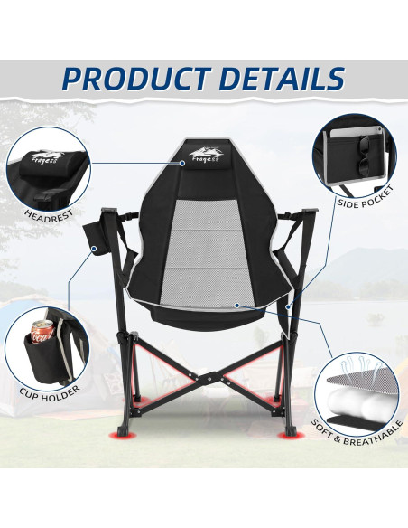 Silla de Hamaca Plegable Fragess con Respaldo Ajustable 150kg