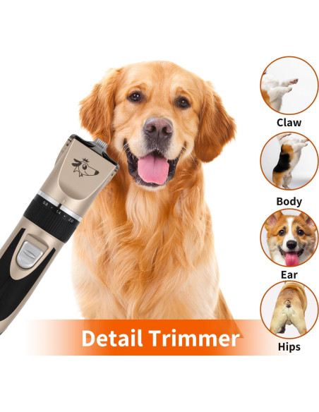 Kit Afeitadora para Perros Aovdy Oro - Tijeras y Cuchilla