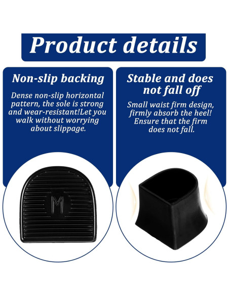 12 Pares de Protectores de Tacón Alto TIESOME - Antideslizantes