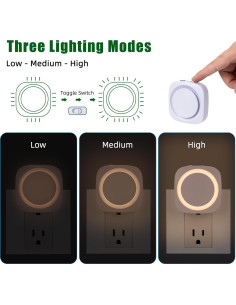 Luces Nocturnas LED Regulables Weekuu, Sensor Automático, 4 Pzs 2