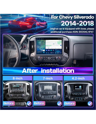 Radio de Coche 13.1" LASERTAIL para Chevy Silverado 2014-2018