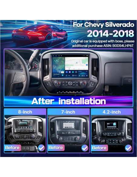 Radio de Coche 13.1" LASERTAIL para Chevy Silverado 2014-2018