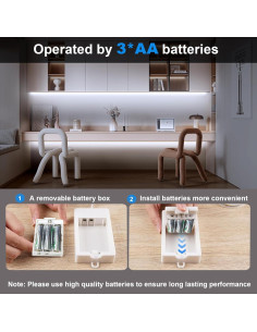 Paquete de 2 luces LED COB 2m 640 LED BSGlobal blanco frío 2