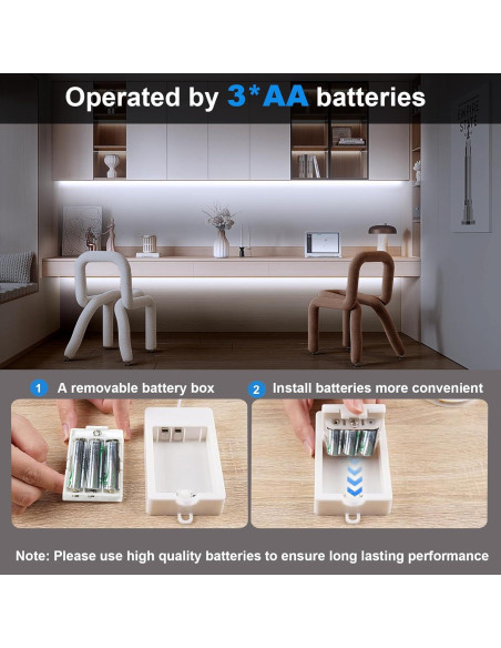 Paquete de 2 luces LED COB 2m 640 LED BSGlobal blanco frío