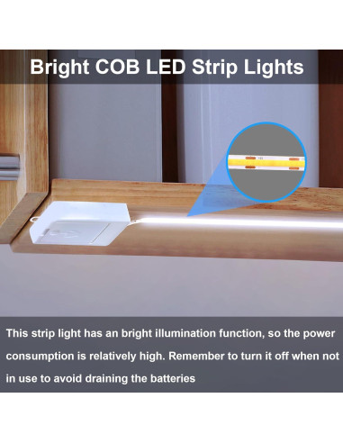 Paquete de 2 luces LED COB 2m 640 LED BSGlobal blanco frío