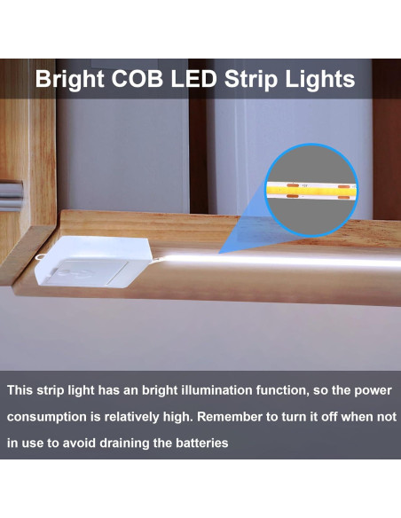 Paquete de 2 luces LED COB 2m 640 LED BSGlobal blanco frío