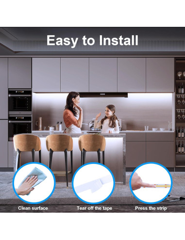 Paquete de 2 luces LED COB 2m 640 LED BSGlobal blanco frío