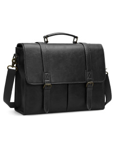 Bolsa Mensajera RAINSMORE para Laptop 15.6" Cuero Negro
