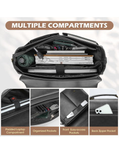 Bolsa Mensajera RAINSMORE para Laptop 15.6" Cuero Negro 2