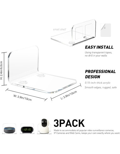 Estante Flotante Acrílico OAPRIRE Set de 3 para Cámaras