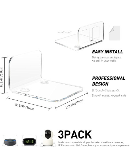 Estante Flotante Acrílico OAPRIRE Set de 3 para Cámaras