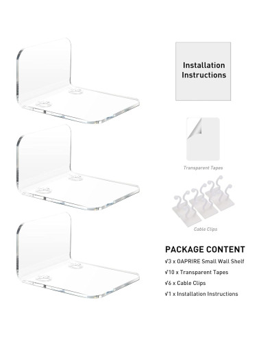 Estante Flotante Acrílico OAPRIRE Set de 3 para Cámaras