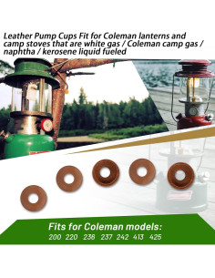 5 Copas de Bomba de Cuero 216-5091 para Estufas Coleman 2