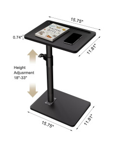 Mesa lateral ajustable YUHFERA para sofá - Negro, 66 cm 2