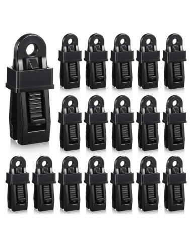 Clips de Lona Boca de Cocodrilo Outus 20 Pcs Negro