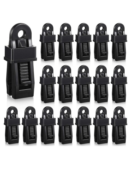 Clips de Lona Boca de Cocodrilo Outus 20 Pcs Negro