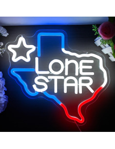 Letrero Neón Lone Star Geeinar 29.5x32cm Dimmable Decoración 2