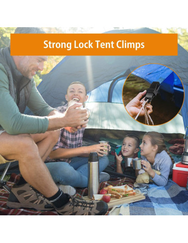 Clips de Lona Boca de Cocodrilo Outus 20 Pcs Negro