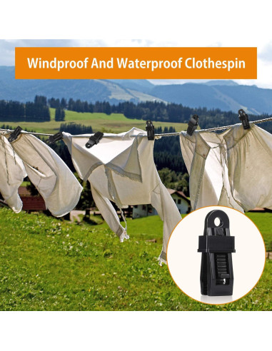 Clips de Lona Boca de Cocodrilo Outus 20 Pcs Negro