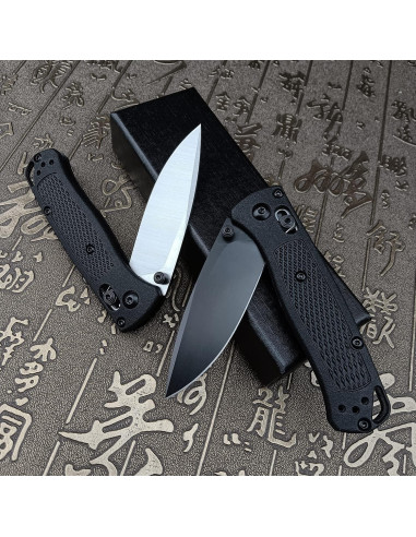 Cuchillo de bolsillo plegable HUAAO EDC S30V 6.9 cm negro