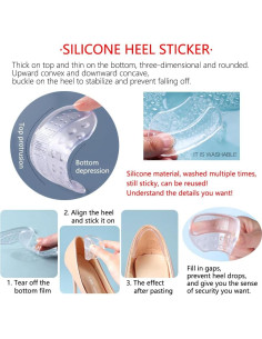 28 Almohadillas de Gel para Tacones Zioiaoro Antideslizantes 2