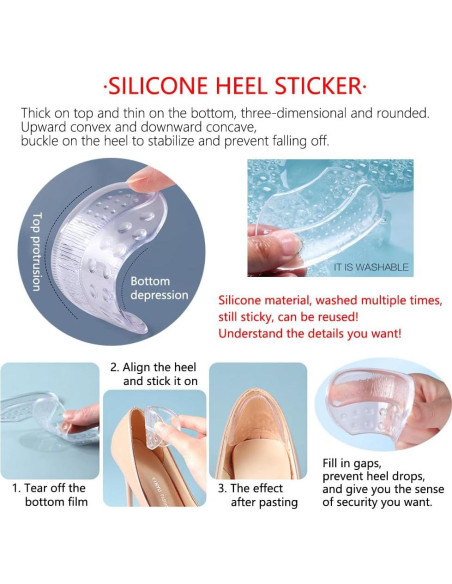 28 Almohadillas de Gel para Tacones Zioiaoro Antideslizantes