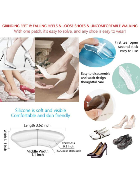 28 Almohadillas de Gel para Tacones Zioiaoro Antideslizantes