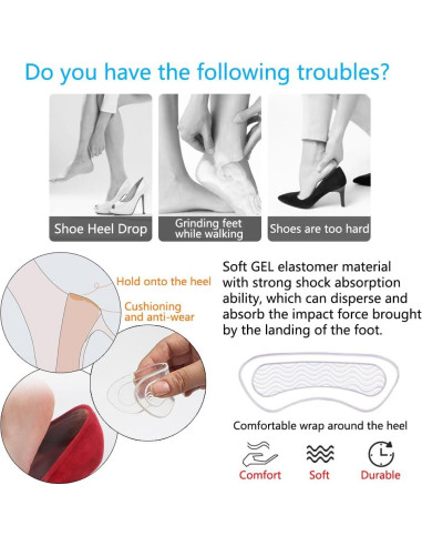 28 Almohadillas de Gel para Tacones Zioiaoro Antideslizantes