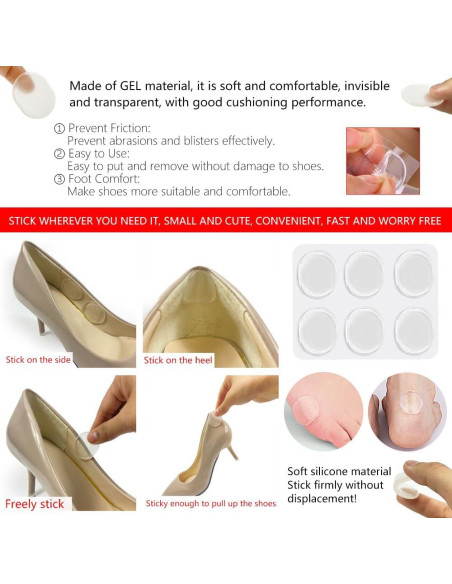 28 Almohadillas de Gel para Tacones Zioiaoro Antideslizantes