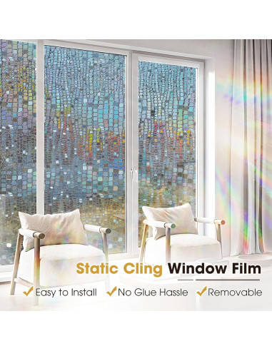 Película de Privacidad Windimiley 3D Marrón 30x200 cm