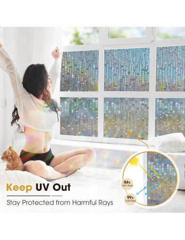 Película de Privacidad Windimiley 3D Marrón 30x200 cm