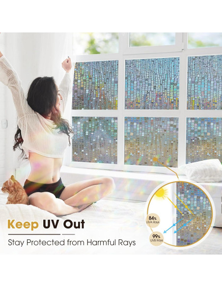 Película de Privacidad Windimiley 3D Marrón 30x200 cm Película de Privacidad Windimiley 3D Marrón 30x200 cm