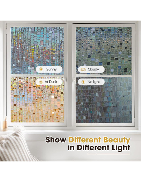 Película de Privacidad Windimiley 3D Marrón 30x200 cm Película de Privacidad Windimiley 3D Marrón 30x200 cm