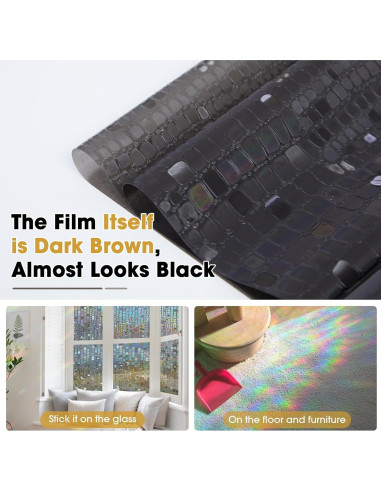 Película de Privacidad Windimiley 3D Marrón 30x200 cm