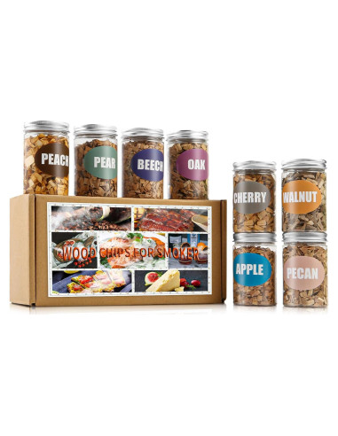 Astillas de Madera Natural para Ahumador INSISART - 8 Sabores 226.8g